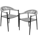 Ver imagem 1 de Kit 02 Cadeiras Decorativas Área Gourmet Base Preto Corda Náutica Nevada R01 Chumbo - Lyam Decor