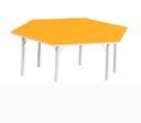 Ver imagem 1 de Sc 006 Mesa Sextavada Infantil Amarelo/branco Schoolcenter 00007