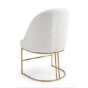 Ver imagem 2 de Cadeira Decorativa Lua Base Dourada Jantar Penteadeira Salão Recepção Boucle Creme