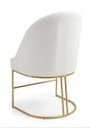 Ver imagem 2 de Cadeira Decorativa Lua Base Dourada Jantar Penteadeira Salão Recepção Boucle Creme