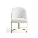 Ver imagem 3 de Cadeira Decorativa Lua Base Dourada Jantar Penteadeira Salão Recepção Boucle Creme