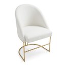 Ver imagem 1 de Cadeira Decorativa Lua Base Dourada Jantar Penteadeira Salão Recepção Boucle Creme