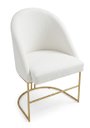 Ver imagem 1 de Cadeira Decorativa Lua Base Dourada Jantar Penteadeira Salão Recepção Boucle Creme