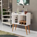 Ver imagem 1 de Aparador Moderno para Salas Adega Porta Vinhos Taças Mini Bar Branco
