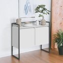 Ver imagem 3 de Buffet Aparador Industrial 2 Portas Barcelona - Branco Preto