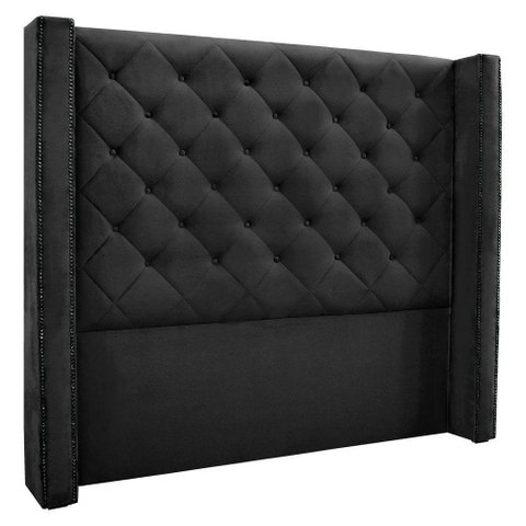 Cabeceira King 1,95m Vicenza Veludo Preto