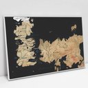 Ver imagem 1 de Quadro Decorativo Mapa Game Of Thrones em Tela Canvas Tacolado Moldura Flutuante 4,5cm Branca 80 X 1