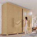 Ver mais imagens de Guarda-Roupa Casal 6 Portas 6 Gavetas com Pés 100% MDF Órion Plus Marrom/Jequitiba