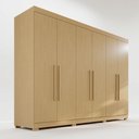 Ver imagem 3 de Guarda-Roupa Casal 6 Portas 6 Gavetas com Pés 100% MDF Órion Plus Marrom/Jequitiba