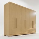 Ver imagem 3 de Guarda-Roupa Casal 6 Portas 6 Gavetas com Pés 100% MDF Órion Plus Marrom/Jequitiba
