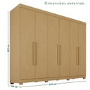 Ver imagem 3 de Guarda-roupa Casal 6 Portas 6 Gavetas com Pés 100% Mdf Órion Plus