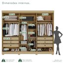Ver imagem 5 de Guarda-roupa Casal 6 Portas 6 Gavetas com Pés 100% Mdf Órion Plus