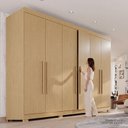 Ver mais imagens de Guarda-Roupa Casal 6 Portas 6 Gavetas com Pés 100% MDF Órion Plus Marrom/Jequitiba