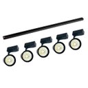 Ver imagem 1 de Kit 5x Spots com Trilho 1,5M Eletrificado 7W Preto - Branco Quente