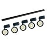 Kit 5x Spots com Trilho 1,5M Eletrificado 7W Preto - Branco Quente - 1