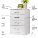 Ver imagem 2 de Comoda 4 Gavetas Paris MDF Moderno para Quarto Organizador Multiuso
