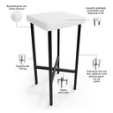 Ver imagem 4 de Kit 02 Banquetas Alta Bar Cozinha Sala de Jantar Preto Stella L02 Facto Branco - Lyam Decor