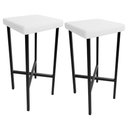 Ver imagem 1 de Kit 02 Banquetas Alta Bar Cozinha Sala de Jantar Preto Stella L02 Facto Branco - Lyam Decor