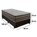 Ver imagem 4 de Cama Box Suede Solteiro + Colchão Sereneprime Molas Ensacadas 88x188x65 Preto