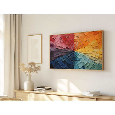 Quadro Decorativo N°57 115x70cm - Panorâmico Abstrato - Impasto Espatulado - Rollflex