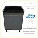 Ver imagem 3 de Tanque de Lavanderia Gabinete 100% Mdf com Sifão e Válvula Cor:pretocinza