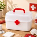 Ver imagem 1 de Caixa Porta Medicamentos Grande Bandeja Organizadora Emergencia Primeiros Socorros