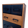 Cômoda de Madeira e Ferro - Modelo Industrial - Com 5 Gavetas e 4 Rodízios - 3
