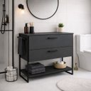 Ver imagem 1 de Gabinete Armário Banheiro 80cm Estilo Industrial L1028 Lacasamia
