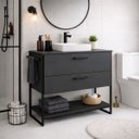 Ver imagem 3 de Gabinete Armário Banheiro 80cm Estilo Industrial L1028 Lacasamia