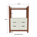 Ver imagem 3 de Guarda-Roupa Closet Infantil com 6 Gavetas e Cabideiro 100% MDF Olívia Bege/Off White/Castanho