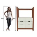 Ver imagem 5 de Guarda-Roupa Closet Infantil com 6 Gavetas e Cabideiro 100% MDF Olívia Bege/Off White/Castanho