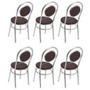 Ver imagem 5 de Conjunto 6 Cadeiras para Cozinha Cromado/Marrom