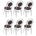 Ver imagem 5 de Conjunto 6 Cadeiras para Cozinha Cromado/Marrom