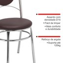 Ver imagem 7 de Conjunto 6 Cadeiras para Cozinha Cromado/Marrom