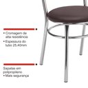 Ver mais imagens de Conjunto 6 Cadeiras para Cozinha Cromado/Marrom