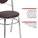 Ver imagem 7 de Conjunto 6 Cadeiras para Cozinha Cromado/Marrom