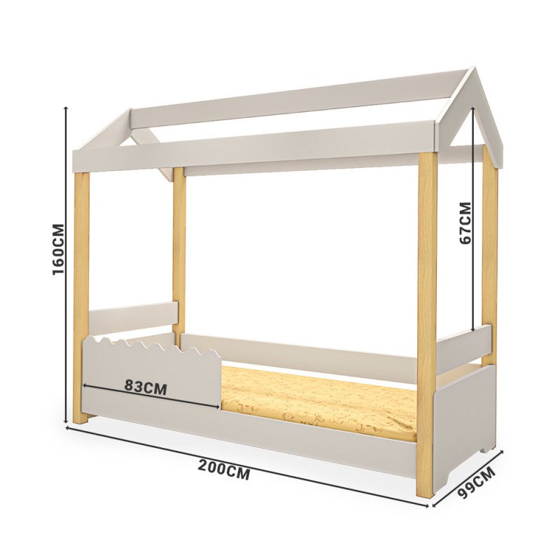 Cama Casinha Jhulia Solteiro Com Proteção Rose - 4