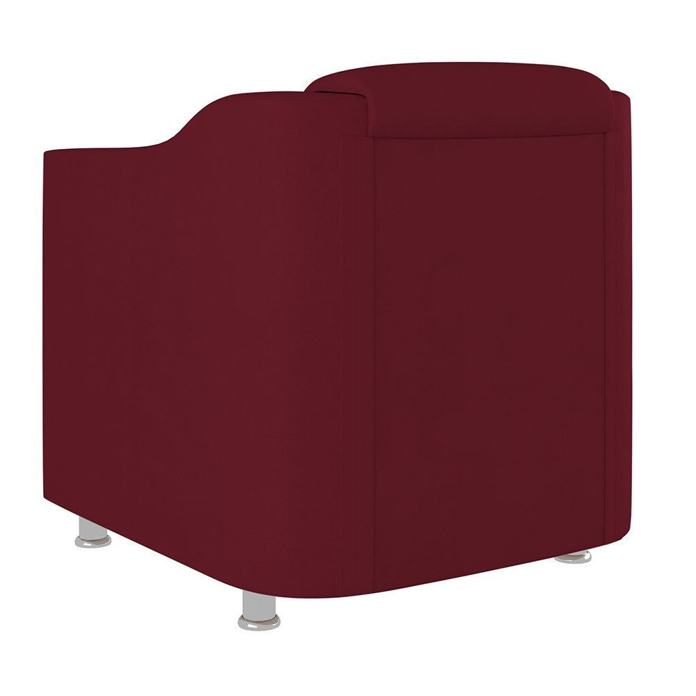 Cadeira Poltrona Decorativa Reforçada Sala de Espera – Balaqui Decor Cor:Marsala - 4