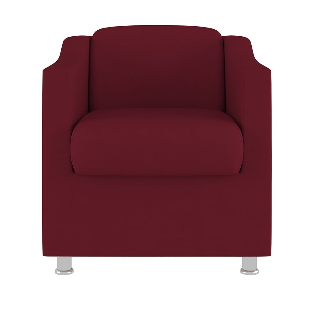 Cadeira Poltrona Decorativa Reforçada Sala de Espera – Balaqui Decor Cor:Marsala - 3