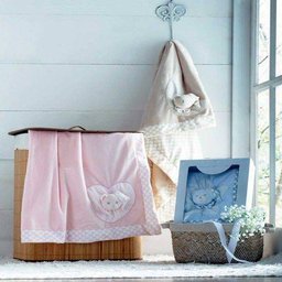 edredom bebê menina Jolitex dupla face bordado com aplique - 1