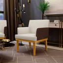 Ver imagem 5 de Kit 3 Poltronas Decorativas Sala De Estar Beatriz W01 Linho Champagne Couríssimo Camel - Lyam