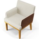 Ver imagem 3 de Kit 3 Poltronas Decorativas Sala De Estar Beatriz W01 Linho Champagne Couríssimo Camel - Lyam