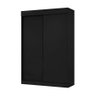 Guarda-roupa Orne C/ Portas de Correr Preto Fosco Liso Moveis Albatroz - 1