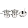 Kit Balcão 1 Porta Ypê Kaiki + Fogão Cooktop 4 Bocas e Jogo Panelas Inox 5pçs - 5
