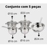 Kit Balcão 1 Porta Ypê Kaiki + Fogão Cooktop 4 Bocas e Jogo Panelas Inox 5pçs - 6
