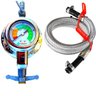 Registro Regulador Gas Rb1 Visor Mangueira malha aço 2,5 mts - 3