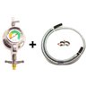 Registro Regulador Gas Rb1 Visor Mangueira malha aço 2,5 mts - 10