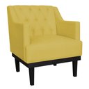 Ver imagem 2 de Conjunto 2 Poltronas Decorativa Clássica Base de Madeira Amarelo Carolina Estofados