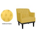 Ver imagem 5 de Conjunto 2 Poltronas Decorativa Clássica Base de Madeira Amarelo Carolina Estofados