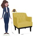 Ver imagem 4 de Conjunto 2 Poltronas Decorativa Clássica Base de Madeira Amarelo Carolina Estofados